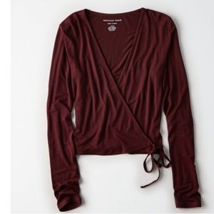 American Eagle soft & sexy wrap crop top
